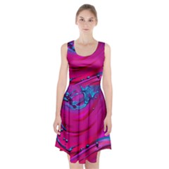 Fluid Art Pattern Racerback Midi Dress