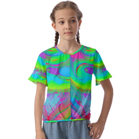 Fluid Artistic Kids  Cuff Sleeve Scrunch Bottom Tee by GardenOfOphir