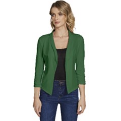 Basil Green	 - 	casual 3/4 Sleeve Spring Jacket