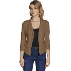 Coyote Brown	 - 	casual 3/4 Sleeve Spring Jacket