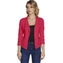 Raspberry Red	 - 	Casual 3/4 Sleeve Spring Jacket View1