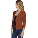 Sugar Brown	 - 	Casual 3/4 Sleeve Spring Jacket View2