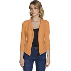 Sandy Orange	 - 	casual 3/4 Sleeve Spring Jacket