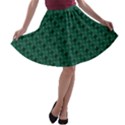 Green Pattern A-line Skater Skirt View1