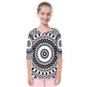 Circular Concentric Radial Symmetry Abstract Kids  Quarter Sleeve Raglan Tee View1