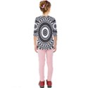 Circular Concentric Radial Symmetry Abstract Kids  Quarter Sleeve Raglan Tee View2