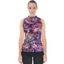 Ornamental Patterns Abstract Flower Pattern Purple Mock Neck Shell Top View1