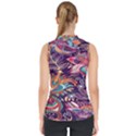 Ornamental Patterns Abstract Flower Pattern Purple Mock Neck Shell Top View2