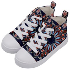 Abstract Kaleidoscope Digital Kids  Mid-top Canvas Sneakers