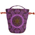 Rosette Mosaic Kaleidoscope Abstract Background Drawstring Bucket Bag View1