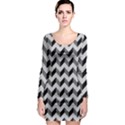 Modern Retro Chevron Patchwork Pattern Long Sleeve Bodycon Dress View1