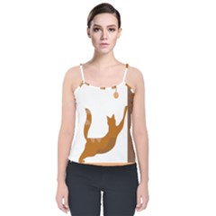 Animal Cat Pet Feline Mammal Velvet Spaghetti Strap Top by Semog4