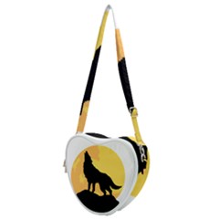 Wolf Wild Animal Night Moon Heart Shoulder Bag by Semog4