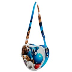 Cute Dog Dogs Animal Pet Heart Shoulder Bag by Semog4