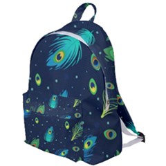 Blue Background Pattern Feather Peacock The Plain Backpack by Semog4