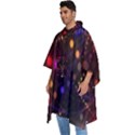 Abstract Light Star Design Laser Light Emitting Diode Men s Hooded Rain Ponchos View2