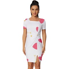 Hearts-36 Fitted Knot Split End Bodycon Dress