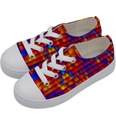 Geometric Pattern Colorful Fluorescent Background Kids  Low Top Canvas Sneakers