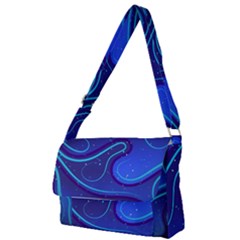 Spiral Shape Blue Abstract Full Print Messenger Bag (s)