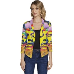 Psychedelic Rock Jimi Hendrix Women s Casual 3/4 Sleeve Spring Jacket