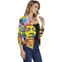 Psychedelic Rock Jimi Hendrix Women s Casual 3/4 Sleeve Spring Jacket View3