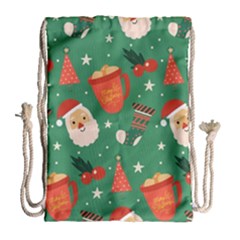 Colorful Funny Christmas Pattern Drawstring Bag (large)