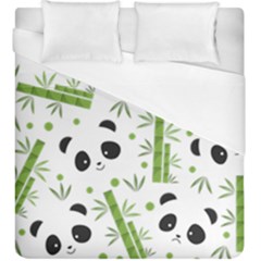 Giant Panda Bear Green Bamboo Duvet Cover (king Size) by Salman4z