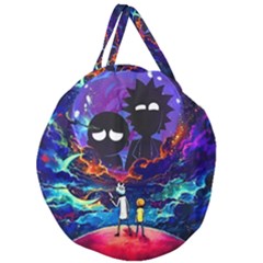 Rick And Morty In Outer Space Giant Round Zipper Tote by Salman4z