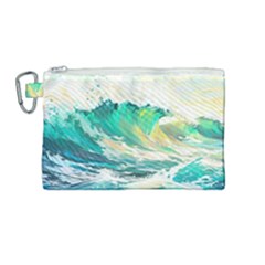 Waves Ocean Sea Tsunami Nautical 90 Canvas Cosmetic Bag (medium)