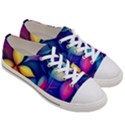 Ai Generated Artwork Leaves Nature Pattern Women s Low Top Canvas Sneakers View3