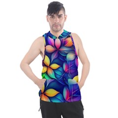 Ai Generated Artwork Leaves Nature Pattern Men s Sleeveless Hoodie