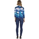 Tsunami Waves Ocean Sea Nautical Nature Water Moon Women s Casual 3/4 Sleeve Spring Jacket View4