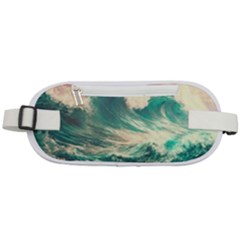 Storm Tsunami Waves Ocean Sea Nautical Nature 2 Rounded Waist Pouch