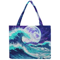 Tsunami Waves Ocean Sea Nautical Nature Water Mini Tote Bag