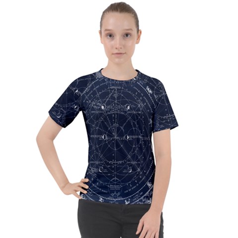 Vintage Astrology Poster Women s Sport Raglan Tee by ConteMonfrey