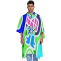 Crazy Pop Art - Doodle Skulls  Men s Hooded Rain Ponchos View1