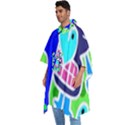 Crazy Pop Art - Doodle Skulls  Men s Hooded Rain Ponchos View2