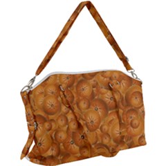 Fruity Fun Tangerine Print Pattern Canvas Crossbody Bag by dflcprintsclothing