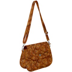 Fruity Fun Tangerine Print Pattern Saddle Handbag by dflcprintsclothing