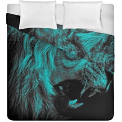 Angry Male Lion Predator Carnivore Duvet Cover Double Side (king Size) by Salman4z