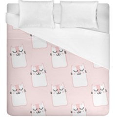 Pattern Pink Cute Sweet Fur Cats Duvet Cover (king Size) by Salman4z