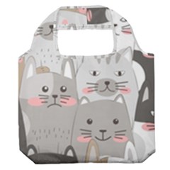 Cute Cats Seamless Pattern Premium Foldable Grocery Recycle Bag by Salman4z