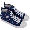 Cute Astronaut Cat With Star Galaxy Elements Seamless Pattern Women s Mid-Top Canvas Sneakers View3