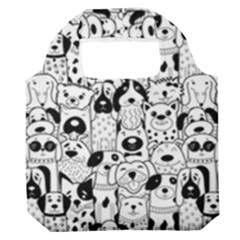 Seamless-pattern-with-black-white-doodle-dogs Premium Foldable Grocery Recycle Bag by Salman4z