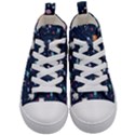 Cute-astronaut-cat-with-star-galaxy-elements-seamless-pattern Kids  Mid-Top Canvas Sneakers View1