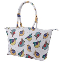 Seamless-pattern-with-hand-drawn-bird-black Canvas Shoulder Bag by Salman4z