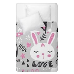 Big-set-with-cute-cartoon-animals-bear-panda-bunny-penguin-cat-fox Duvet Cover Double Side (single Size) by Salman4z