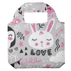 Big-set-with-cute-cartoon-animals-bear-panda-bunny-penguin-cat-fox Premium Foldable Grocery Recycle Bag by Salman4z