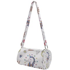 Seamless-pattern-cute-unicorn-cartoon-hand-drawn Mini Cylinder Bag by Salman4z