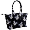 Crane Pattern Canvas Shoulder Bag View2